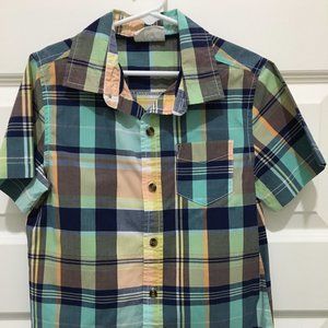Crazy 8 - Boys Plaid Poplin Button Down Shirt Sz S (5-6)